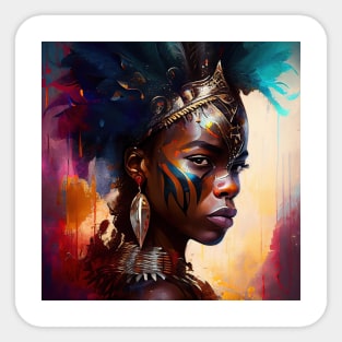 Powerful African Warrior Woman #4 Sticker